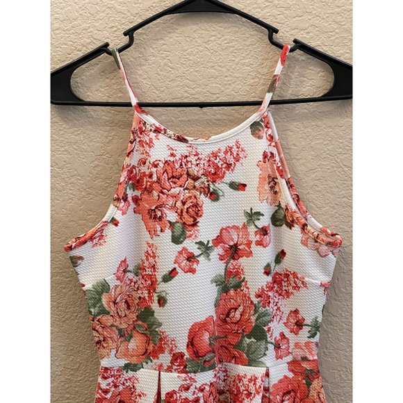 Haute Mode Size M Floral Flower Dress Pull On Pleated Skirt Sleeveless Summer - Picture 2 of 16